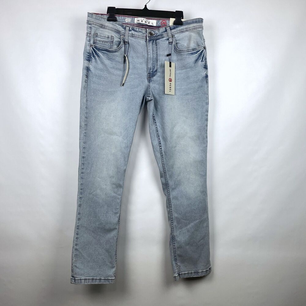 Artful Rebel Men's 34x30 Tag Jax Slim Fit Light Wash Stretch Denim Jeans NWT